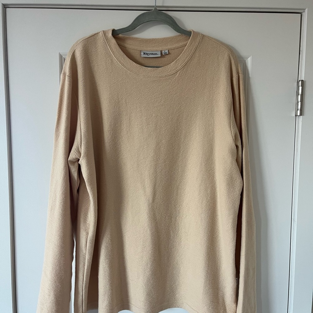 Rhythm. Men's Beige Long Sleeve Tee